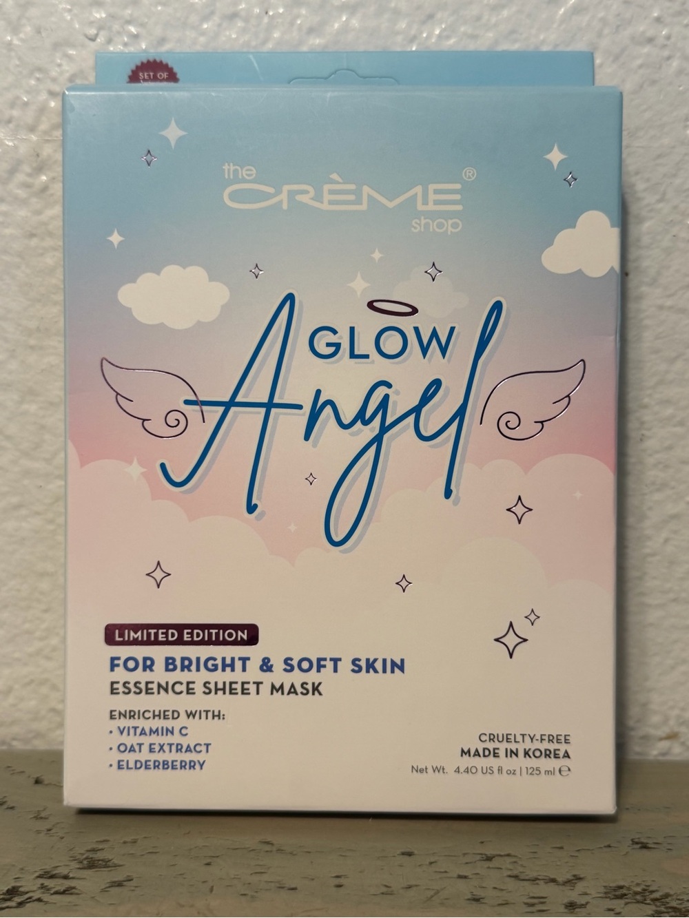 The Crème Shop Glow Angel Essence Sheet Mask — Pink & Blue Brightening Pack